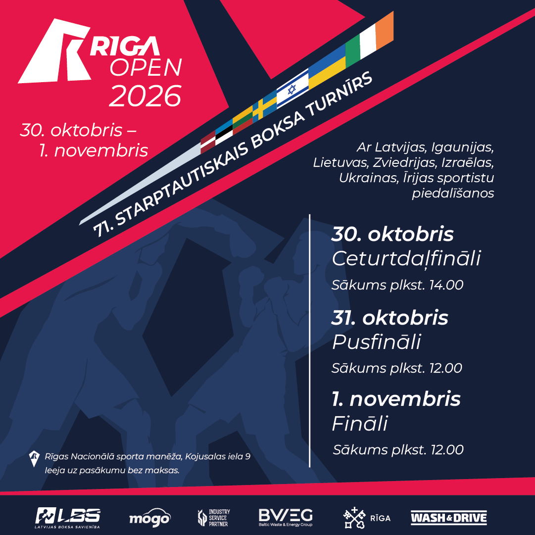 Rīgā notiks LBS rīkotais starptautiskais boksa turnīrs “Riga Open 2026”